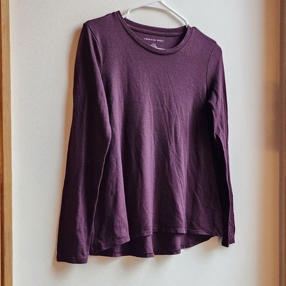 American Eagle Outfitters Deep Purple Long Sleeve Jersey Size Small - Picture 5 of 16